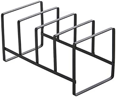 Kitchen Organizer Pot Lid Rack Stainless Steel Spoon Pot Lid Shelf Cooking Dish Rack Pan Cover Stand Kitchen/White (Black)