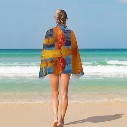 Serviette de plage microfibre légère et drap de bain séchage rapide Magic Forest