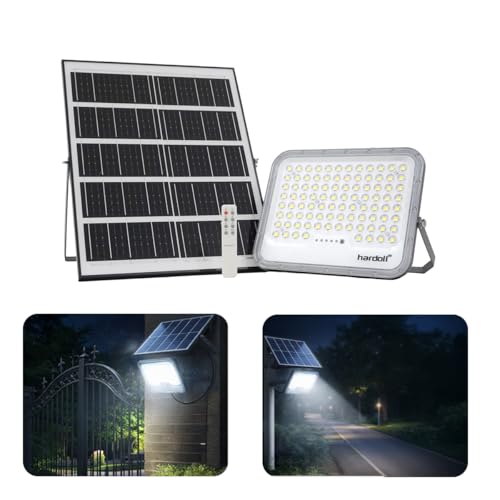 Image of hardoll Solar Flood Light 250W with Remote, Cool White LED, 5M Cable, Waterproof IP65 Aluminium + Lens Body, Replaceable 25000mAh Lifepo4 Battery for Home, Garden, Terrace, Outdoor (Pack of 1)