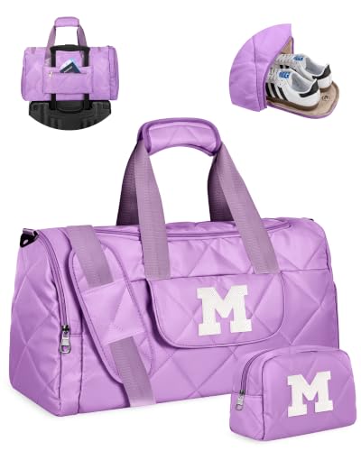 Elilier Gifts for Teen Girls, Dance Bag for Girls, Letter M