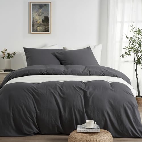 Duvetnova Bettwäsche 200x220 Superweiche Vorgewaschene Mikrofaser Baumwollähnlich ÖKO-TEX 1 Bettbezug 200x220+2 Kissenbezüge 80x80-alle mit Reißverschluss Bettwäsche Grau Modern Bü