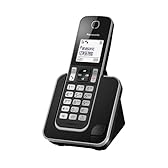 Panasonic KX-TGD310JTB Telefono Cordless Digitale, Unità Base e 1 Ricevitore, Display LCD Bianco, Vivavoce, ID Chiamante, Blocco Chiamate Indesiderate, Modalità Eco Plus, Sicurezza DECT, Nero