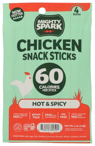 Mighty Spark 4 oz Nashville Hot Seasoned Chicken Snack Stick