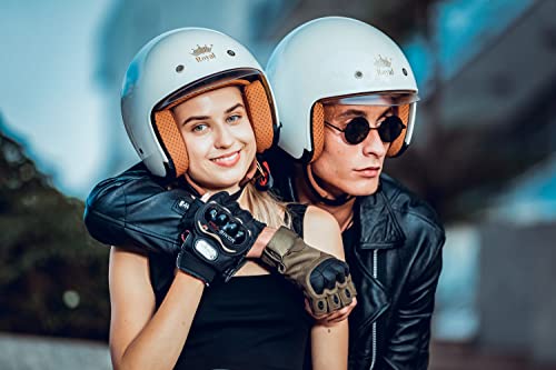 image for Royal M139 Open Face Motorcycle Helmet - Retro & Vintage Style, 3/4 Ve