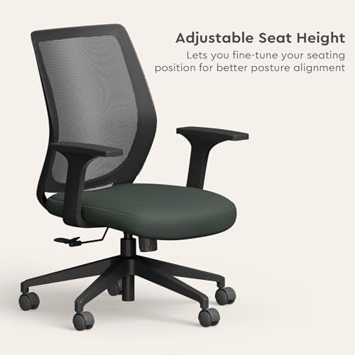 Image of Interio by Godrej Curv Premium Mesh Wide Back Ergonomic Chair for Work from Home /Study | 1 Year Warranty | Height Adjustable Chair | Heavy Duty PP Base | DIY Installation (Set of 5, Earthstone)