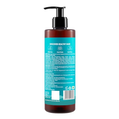 Image of Pilgrim Argan Oil Sulphate Free Shampoo with Korean White Lotus | Shine Boosting Ingredients | For Shiny & Nourished Hair | All Hair Types | For Men & Women | 400ml