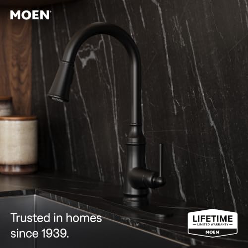 Moen Jaslynn Pulldown Kitchen Faucet, Matte Black, 87618EWBL by Moen - Used condition - Image 2