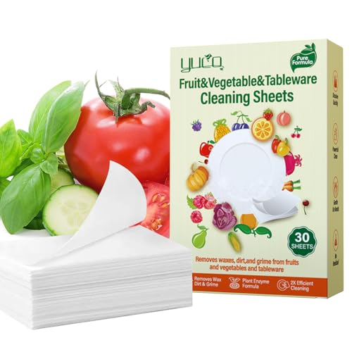 Pastillas Lavavajillas 120 pastillas, Limpiador Natural para Frutas Verduras, Biodegradable Sin Plástico, Limpieza Potente, Rápida Disolución, para vajilla, Frutas Verduras, Limón (4X30 Tabletas)