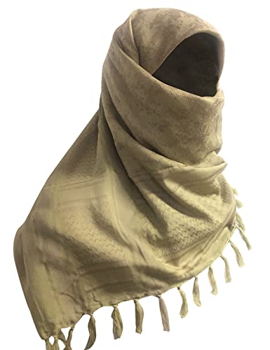 Lolat Cotton Shemagh Scarf Military Tactical Desert Keffiyeh Head Scarf Arab Wrap Outdoors Tassel Scarves For Men And Women 43X43” #TOP3