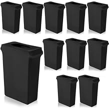Windyun 10 Pcs 23 Gallon Spandex Stretchable Trash Can Cover Wedding Party Fundraiser Decorations for Home Garden Not Include Trash Can Black