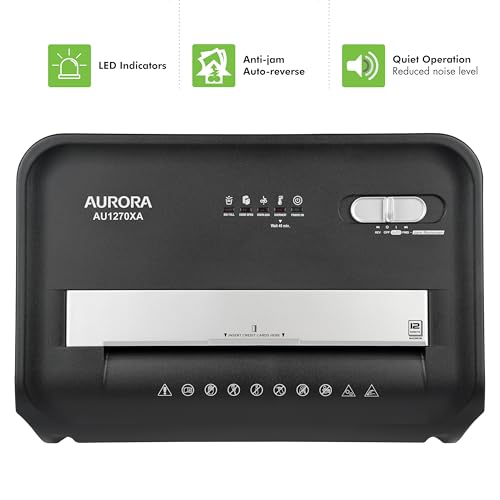 Aurora AU1270XA Professional Grade 12-Sheet Security P-4 Cross-Cut Paper and Credit Card Shredder の商品画像 4