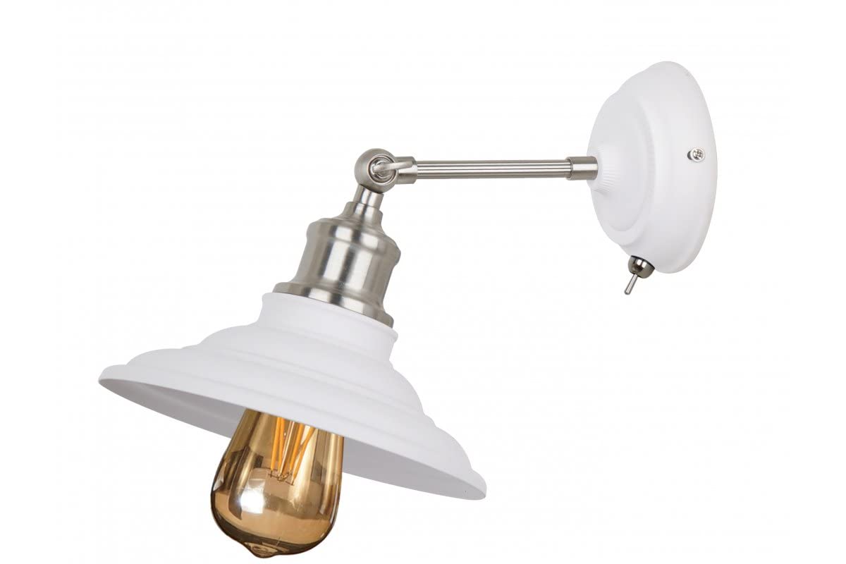 GTV LORET+ 8267 Wall Light with Switch AC220-240V 50/60HZ 1 x E27 Max. 40W Diameter 20cm Single White