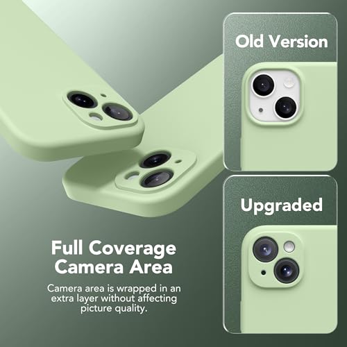 Magnetic for iPhone 13 Case, Compatible with MagSafe, [Full Camera Protection][Screen Protector] Silicone Shockproof Protective Phone Case for iPhone 13 6.1", Matcha