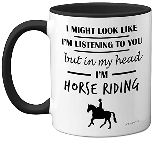 Stuff4 Horse Gifts for Women Men, in My Head I'm Horse Riding, Riding Gifts for Lovers Mugs Girls
