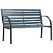 Produktbild NOBUNO Gartenbank in Holzoptik, Sitzbank für Garten, Balkon und Terrasse, bis 250 kg belastbar, 2-Sitzer Parkbank, 120 x 59 x 82 cm (Dunkelgrau)