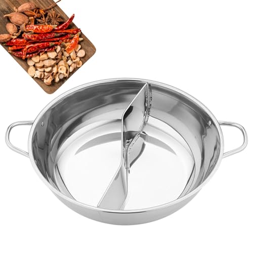 Pot with Dividers - Home Stainless Steel Pot with Dividers for IH Cooker, Mandarin Duckpot for Home Parties, Winter Hot Pot Cooking, Hot Pot Party, Poultry Pot, Hotpot Cooking, Mandarin Ducks