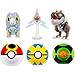 Pokemon Clip 'N' Go Poke Ball Figurine Set - Bundle with 3 Figurines and Pokeballs Featuring Rotom, Frigibax, and Tyrunt Plus Cards | Pokemon Battle Pack Figures