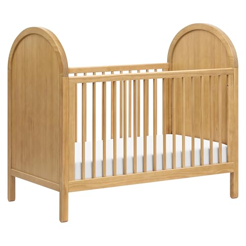 babyletto Bondi 3-in-1 Convertible Crib with Toddler Bed Conversion Kit in Natural Walnut, Greenguard Gold Certified