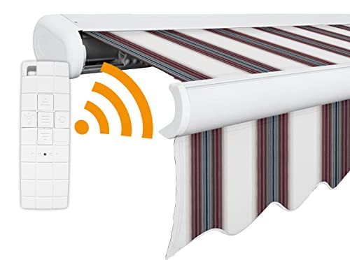 Preisvergleich Produktbild Arilco Elektrische Vollkassettenmarkise Kassettenmarkise Gelenkarmmarkise Markise Sonnenmarkise Sonnenschutz in vielen Farben und Größen wählbar in der Kassettenfarbe Weiss
