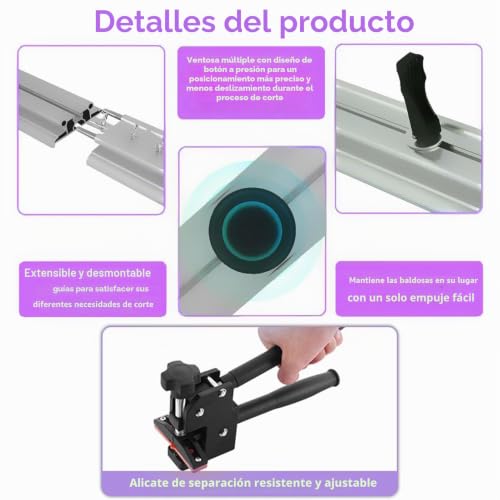 Cortadora de azulejos de gran formato con sistema de 4 ejes y riel modular de 2,3m 7