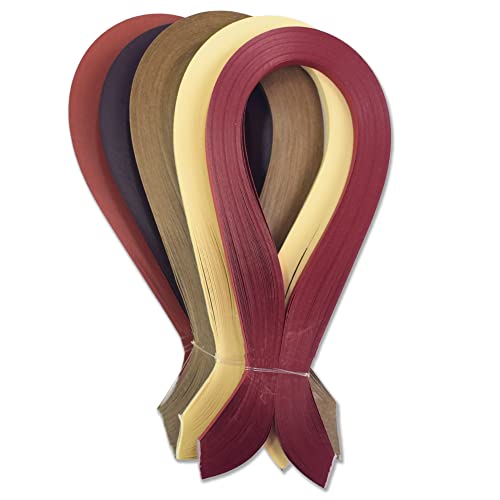 CrafTreat Braune Quilling-Papierstreifen für Bastelarbeiten – 500 Quilling-Streifen 5 mm – Papier-Quilling zum Dekorieren von Karten, Geschenktüten, Bilderrahmen und Scrapbooking