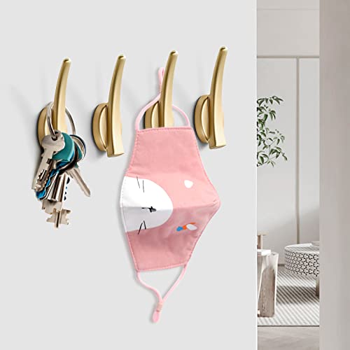 Gold Wall Hooks Coat Hooks 4 Pack Towel Hooks Wall Mounted Single Hook Heavy Duty Hardware Robe Hooks For Hanging Brushed Gold Hooks Zinc Alloy Hooks For Bathroom Garage Entryway Kitchen Home #TOP6