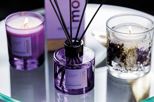 Diffuseur de parfum à roseaux lavande menthe Stoneglow Elements 100ml violet d'intérieur - 3