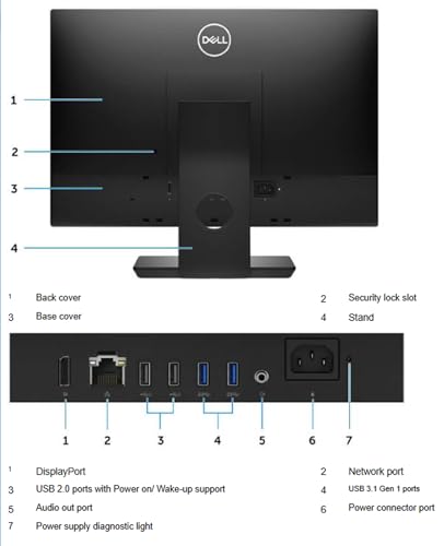 Image of Dell OptiPlex 5260 All-in-One Desktop, 21.5 inch FHD (1920 x 1080) Display, Core i7-8700 3.2GHz, Up to 4.6GHz, 8GB RAM, 256GB SSD, Keyboard & Mouse, USB BT+WiFi, NO CAM, Windows 11 Pro (Renewed)