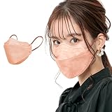 [雑貨の国のアリス] マスク 3D立体 小さめ 普通サイズ 蒸れない 4D立体 不織布 カラーマスク 使い捨て 99%カット 小顔マスク 快適 (Sサイズ, ピーチ)