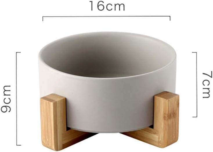 Pet Bowls Non Slip Wooden Stand Cat Bowl Dog Feeder Bowl Cat Kitten Drinking Fountain Food Dish Pet Bowl for Cats Dogs Pet Bowl Yellow