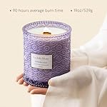 LA JOLIE MUSE Lavender Candle, 19 oz Wood Wicked Candles for Home Scented, Large Soy Candles for Women, 90 Hours Long Burning, Lavender Suede - Image 5