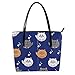 Produktbild Damen Mikrofaser-Leder Tote Schultertasche Große Kapazität Handtasche Mode für Mädchen Cartoon Farbe Kätzchen 39,9 x 29 x 8,9 cm