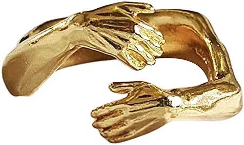 Bague de câlin pour hommes, bijou de doigt réglable bicolore ouvert