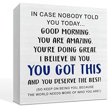 You Got This Signs, Motivational Desk Decor, Funny Office Decor, Wood Box Sign Decor, Rustic Wood Sign, Home Office Decoration, Positive Thinking Decoration Art