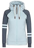 Hiistandd Damen Langarm Sweatshirt Damen Langarm Hoodie Damen Kapuzenpullover Sport Casual Farbblock Herbst Winter Warm Hoodies ( Blue, Large )