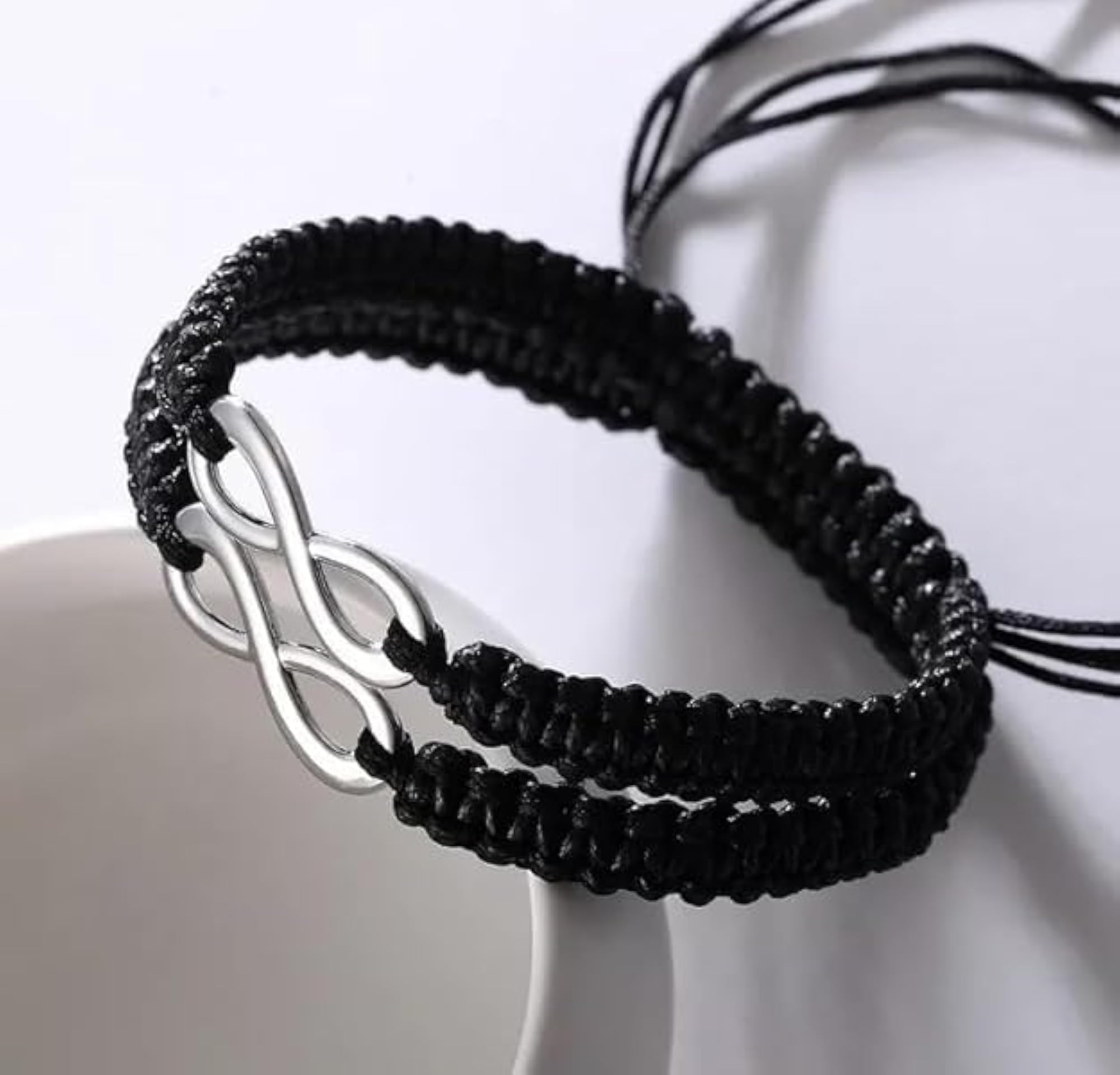 2 Pcs Adjustable Valentines Special Friendship Wrist Band Cuff