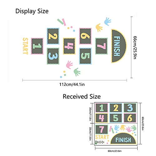 Kids Children Wall Stickers Cartoon Number Hopscotch Jump Plaid Digital Grid Game Floor Stickers Kindergarten Home Decoration #TOP6