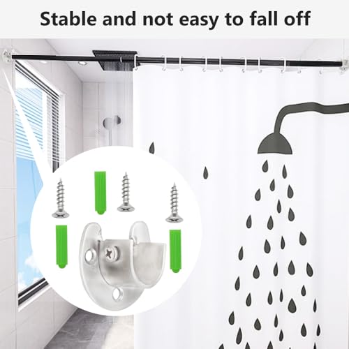 Hocansen 2 Stück Rundrohr Halterung 19mm U-Form Kleiderschrank Stangenhalter 304 Edelstahl Schrankstange Halterung mit 6 Stück Schrauben Stangen Flansch Set for Kleiderschrank, Fenster (FL-K/19mm)