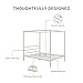 DHP Modern Metal Canopy Platform Bed with Minimalist Headboard and Four Poster Design, Underbed Storage Space, No Box Spring Needed, Queen, White