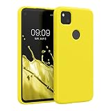 kwmobile Custodia Compatibile con Google Pixel 4a Cover - Back Case per Smartphone in Silicone TPU - Protezione Gommata - giallo radiante