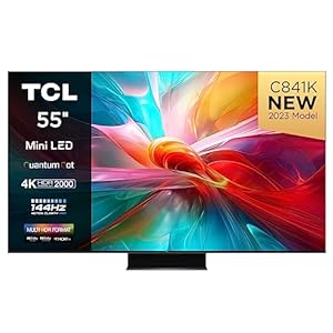 TCL C841K 55-inch Television, Mini LED, HDR 2000 nits, Quantum Dot, Full Array Local Dimming, IMAX Enhanced, 144Hz VRR, Dolby Vision & Atoms TV Powered by Google