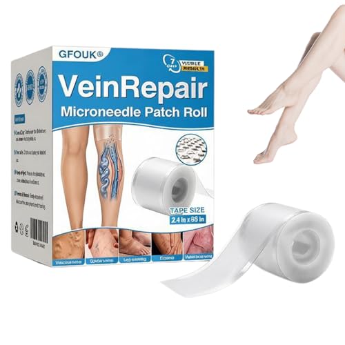 Kyno GFOUK Vein Repair Microneedle Patch Roll 2026 GFOUK Vein Target Microneedle Patch Natural Ingredients Leg Treatment for All Skin Types (1 Box)