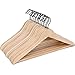 JS HANGER Wooden Suit Hangers, Unfinished Coat Hangers with Non-Slip Pants Bar - Unfinished, Set of 16