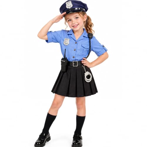 KIDIN Police Officer Costume for Kids Cop Outfit Girls Policeman Suit