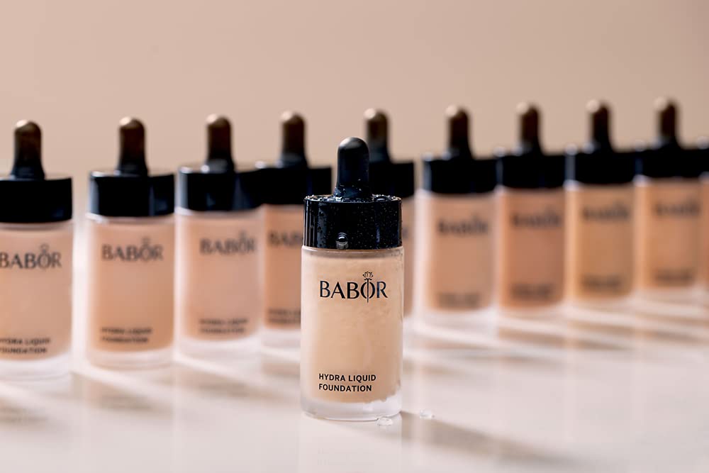 BABOR MAKE UP Hydra Liquid Foundation, fondotinta liquido mediamente coprente, per pelli secche, con siero idratante, 30 ml