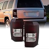 For 2008-2017 Jeep Patriot Dark Red Tail Lights Brake Lamps Driver Left + Passenger Right Side Replacement Pair