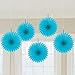 amscan Caribbean Blue Mini Hanging Fans, 5 Ct. | Party Decoration, 6 inches (10022400)