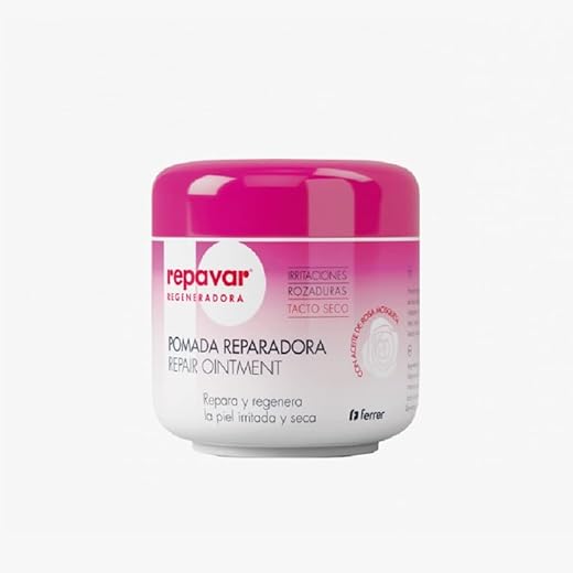 Repavar Pomada Reparadora y Emoliente 45 ml,Repara y Regenera la piel Irritada y Seca,con 20% de rosa mosqueta,Cuidado del tatuaje,Testado dermatológicamente.