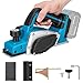 Elektrohobel 650w mit Bürstenloser Motor,Akku Hobel kompatibel mit Makita 18V,Elektrischer Handhobel mit 15000 U/min,82mm Hobelschneidenbreite & 1mm Tiefe,Holzhobel für Holzbearbeitung,ohne Akku