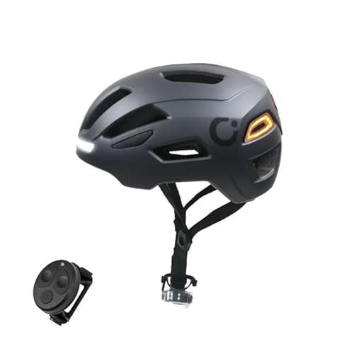 Cecotec Casco Urbano para Bicicleta y Patinete Talla L-XL Ajustable BrainGuard Flash S-M. Intermitentes y Luz Trasera Bluetooth, Luz Frontal, Ligero, Carga Mediante USB-C, Ventilación Optimizada, Gris